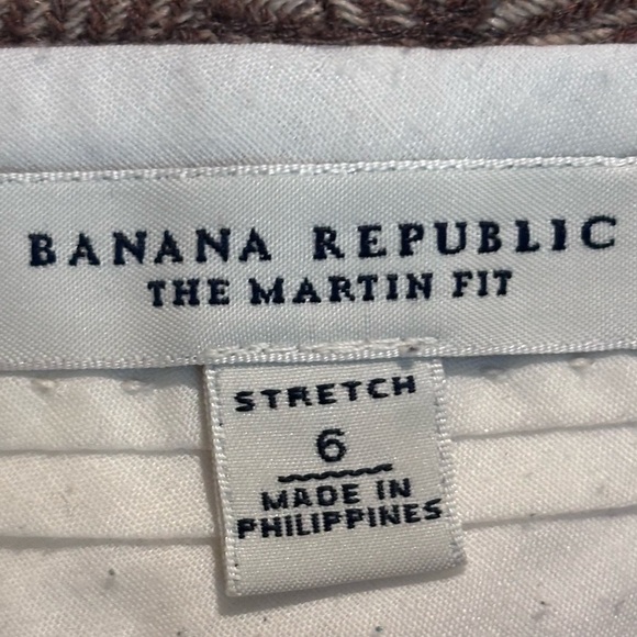 Banana Republic The Martin Fit Brown Herringbone Wool Blend Dress Pants Size 6 - Picture 5 of 12